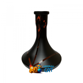 Колба для кальяна Vessel Glass Черная Матовая Красные Полоски купить в Москве быстро и недорого